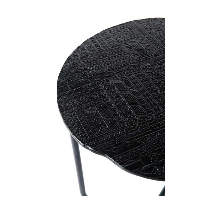 ROUND SIDE TABLE METAL INCA PATTERN 50 - CAFE, SIDE TABLES ROUND SIDE TABLE METAL INCA PATTERN 50 - CAFE, SIDE TABLES